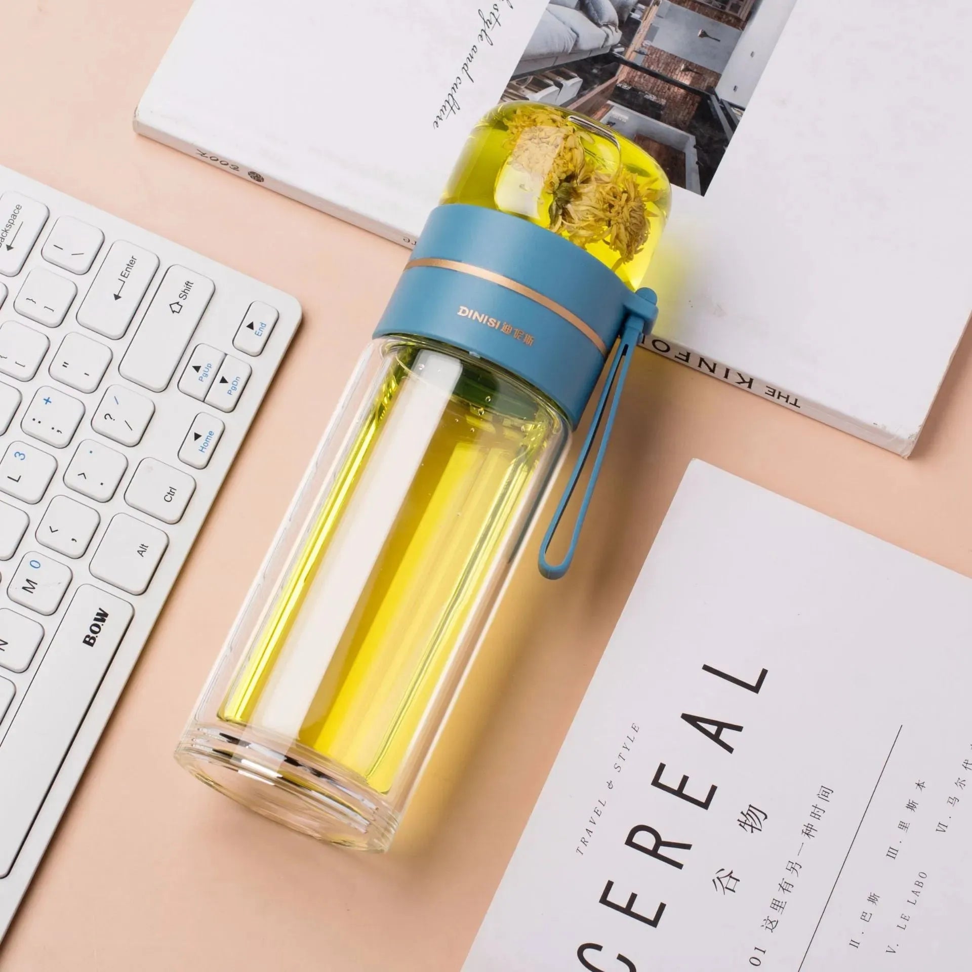 Glass Water Bottle - Bellarte Enchanté Glass Water Bottle